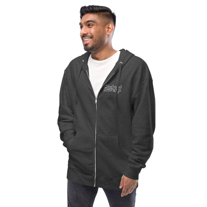 Back Print Unisex fleece zip up hoodie